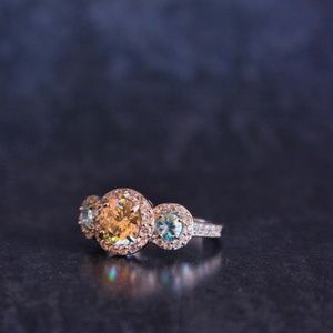 Strontium Titanate and Zircon Ring